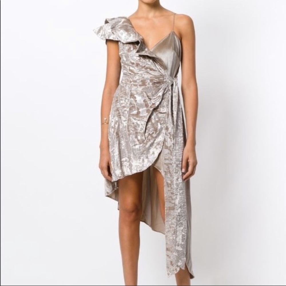 Self Portrait Devore Velvet Wrap Dress | Wedding Guest | Size 4
